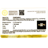 (LD) Anillo con diamantes de laboratorio en oro amarillo 14kt. D-1.32Cts.