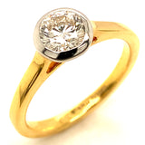 (LD) Anillo con diamante de laboratorio en oro amarillo 14kt. D-0.65Cts.