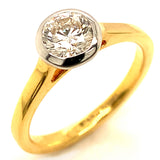 (LD) Anillo con diamante de laboratorio en oro amarillo 14kt. D-0.65Cts.