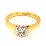 (LD) Anillo con diamante de laboratorio en oro amarillo 14kt. D-0.65Cts.