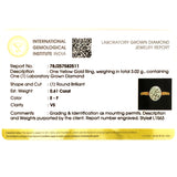 (LD) Anillo con diamante de laboratorio en oro amarillo 14kt. D-0.65Cts.