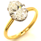 (LD) Anillo con diamante de laboratorio en oro amarillo 14kt. D-1.95Cts.