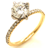 (LD) Anillo con diamantes de laboratorio en oro amarillo 14kt. D-1.33Cts.