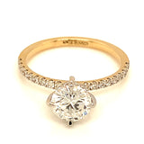 (LD) Anillo con diamantes de laboratorio en oro amarillo 14kt. D-1.33Cts.