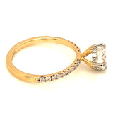 (LD) Anillo con diamantes de laboratorio en oro amarillo 14kt. D-1.33Cts.