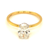 (LD) Anillo con diamantes de laboratorio en oro amarillo 14kt. D-1.51Cts.