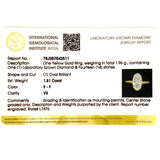 (LD) Anillo con diamantes de laboratorio en oro amarillo 14kt. D-1.51Cts.