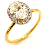 (LD) Anillo con diamantes de laboratorio en oro amarillo 14kt. D-1.42Cts.