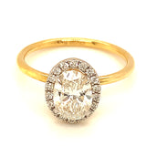 (LD) Anillo con diamantes de laboratorio en oro amarillo 14kt. D-1.42Cts.