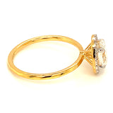(LD) Anillo con diamantes de laboratorio en oro amarillo 14kt. D-1.42Cts.