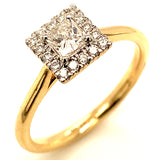 (LD) Anillo con diamantes de laboratorio en oro amarillo 14kt. D-0.50Cts.
