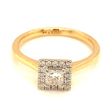 (LD) Anillo con diamantes de laboratorio en oro amarillo 14kt. D-0.50Cts.