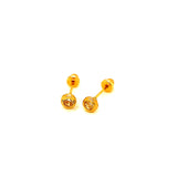 Aretes para bebés en oro amarillo 18kt.