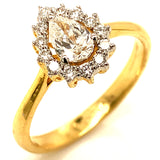 (LD) Anillo con diamantes de laboratorio en oro amarillo 14kt. D-0.54Cts.