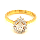 (LD) Anillo con diamantes de laboratorio en oro amarillo 14kt. D-0.54Cts.