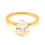 (LD) Anillo con diamante de laboratorio en oro amarillo 14kt. D-1.45Cts.