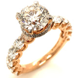 (LD) Anillo con diamantes de laboratorio en oro amarillo 14kt. D-3.87Cts.