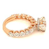 (LD) Anillo con diamantes de laboratorio en oro amarillo 14kt. D-3.87Cts.