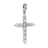 (LD) Dije (cruz) con diamantes en oro blanco 14kt. D-2.09Cts.