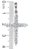 (LD) Dije (cruz) con diamantes en oro blanco 14kt. D-2.09Cts.