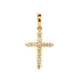 (LD) Dije (cruz) con diamantes en oro amarillo 14kt. D-1.03Cts.