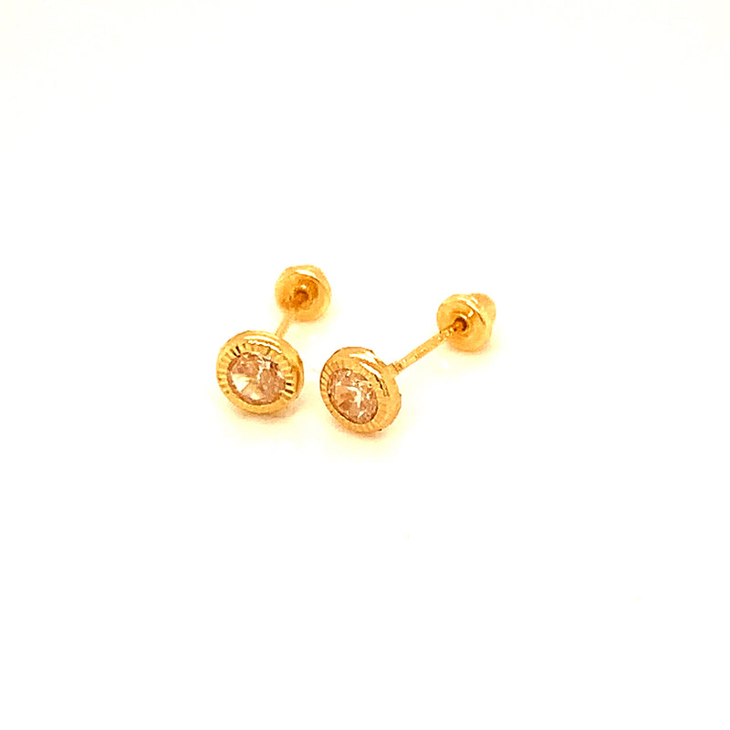 Aretes para bebés en oro amarillo 18kt.