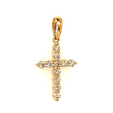 (LD) Dije (cruz) con diamantes en oro amarillo 14kt. D-1.03Cts.