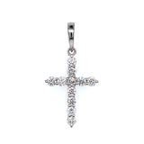 (LD) Dije (cruz) con diamantes en oro blanco 14kt. D-1.03Cts.
