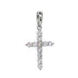 (LD) Dije (cruz) con diamantes en oro blanco 14kt. D-1.03Cts.