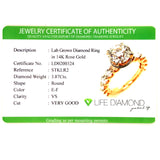 (LD) Anillo con diamantes de laboratorio en oro amarillo 14kt. D-3.87Cts.