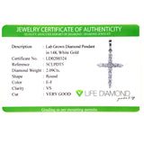(LD) Dije (cruz) con diamantes en oro blanco 14kt. D-2.09Cts.
