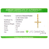 (LD) Dije (cruz) con diamantes en oro amarillo 14kt. D-1.03Cts.