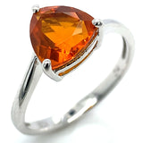 Anillo de cuarzo citrino en plata 925.