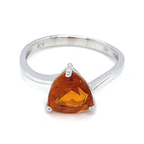 Anillo de cuarzo citrino en plata 925.