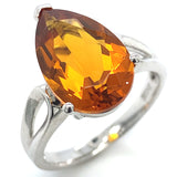Anillo de cuarzo citrino en plata 925.