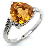 Anillo de cuarzo citrino en plata 925.
