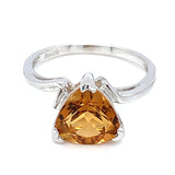 Anillo de cuarzo citrino en plata 925.