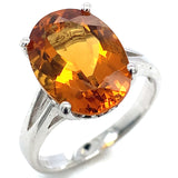 Anillo de cuarzo citrino en plata 925.