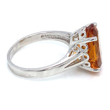 Anillo de cuarzo citrino en plata 925.