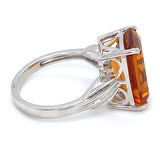 Anillo de cuarzo citrino en plata 925.