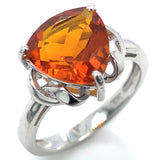 Anillo de cuarzo citrino en plata 925.