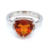 Anillo de cuarzo citrino en plata 925.