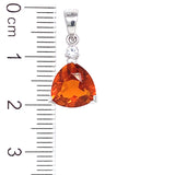 Dije de cuarzo citrino con circones en plata 925.