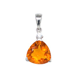 Dije de cuarzo citrino con circones en plata 925.