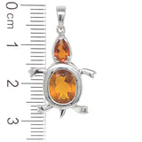 Dije de cuarzo citrino en plata 925.