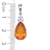 Dije de cuarzo citrino con circones en plata 925.