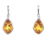 Aretes de cuarzo citrino con circones en plata 925.