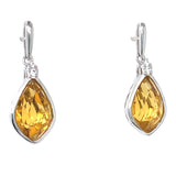 Aretes de cuarzo citrino con circones en plata 925.