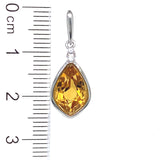 Aretes de cuarzo citrino con circones en plata 925.