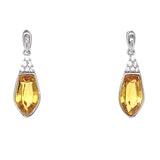 Aretes de cuarzo citrino con circones en plata 925.